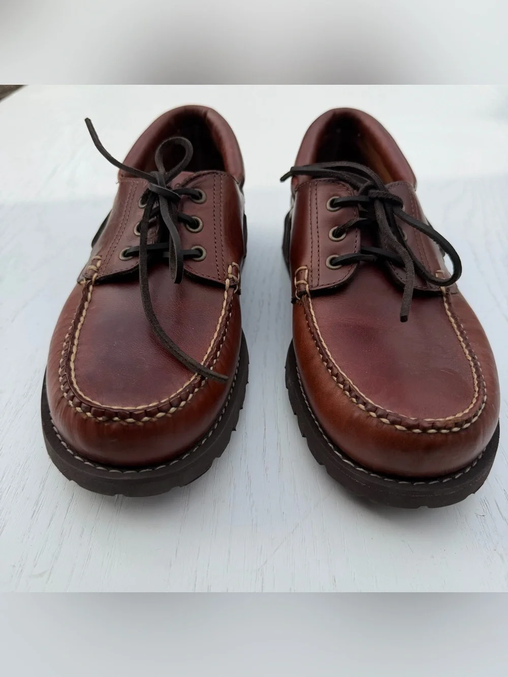 L.L Bean Boat Shoes Men's 12 D Campsides Docksides Leather Brown